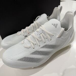 Adizero Electric+ Football Cleats White Sliver IE3284 Men’s Size 12.5